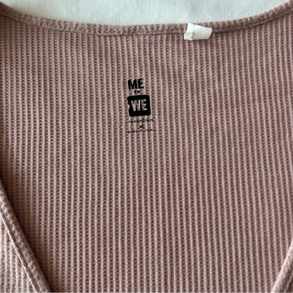 Pacsun Me to We Ribbed Wrap Crop Top in Mauve Size M - Picture 3 of 3